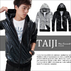 滿版馬賽克格紋連帽風衣外套