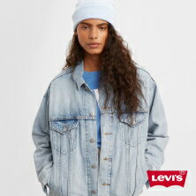 網購推薦-Levis 女款 古著牛仔外套 / Oversize寬鬆版型 / 精工輕藍染水洗-AC