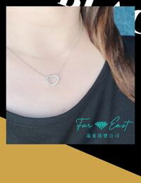 網購推薦-鑽石14K金心型項鍊