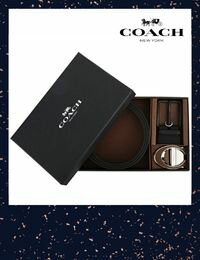 網購推薦-COACH雙扣頭牛皮皮帶