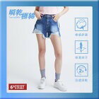 網購推薦-女側織帶刷破牛仔短褲
