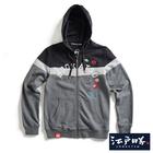 網購推薦-和風小刺繡拼接連帽外套