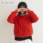 網購推薦-尖尖帽短版鋪棉外套