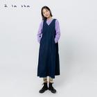 網購推薦-牛仔V領氣質背心洋裝