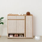 網購推薦-沐家具mufurniture-橡木紋雙色4尺鞋櫃